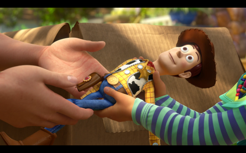 O Andy dá até o Woody pra menininha ramelenta. Tenso.